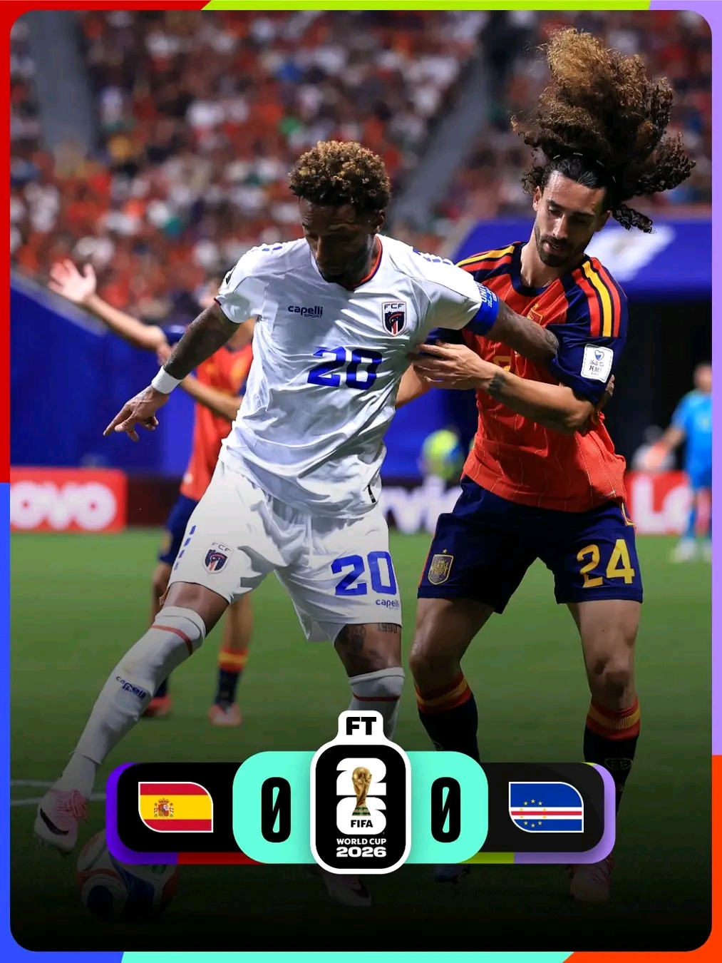 አፍሪካዊቷ ደሴት ሀገር ኬፕ ቨርዲ አስደናቂ ታሪክ በመስራት ጠንካራዋን ስፔን 0 ለ 0 በሆነ አቻ ውጤት አስቁማለች።